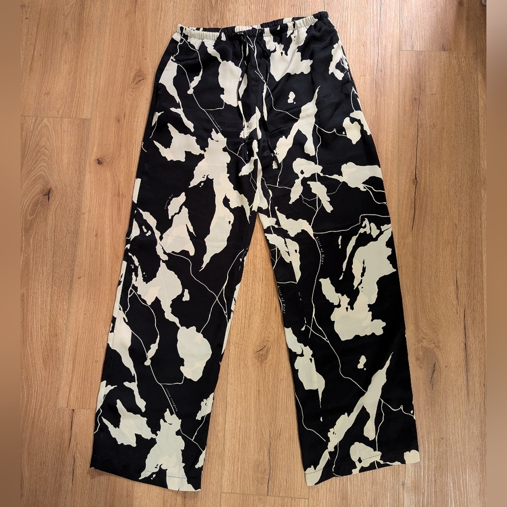 H&M Silky Black And White Pants